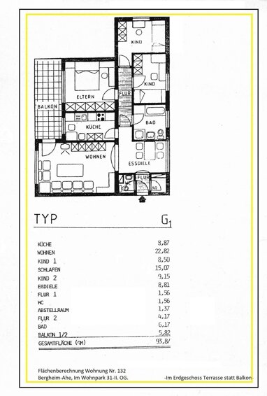 Wohnung zum Kauf 93.000 € 4 Zimmer 94 m² 2. Geschoss Im Wohnpark 31 Ahe Bergheim 50127