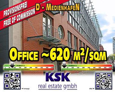 Bürofläche zur Miete Provisionsfrei 19,50 € 620 m² Bürofläche teilbar von 410 m² bis 620 m² Hafen Düsseldorf 40221