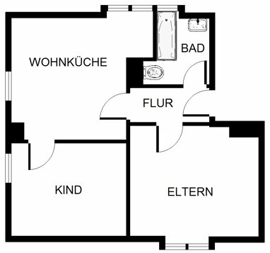 Wohnung zur Miete 349 € 2 Zimmer 52,1 m² 2. Geschoss Bülsestraße 68 Scholven Gelsenkirchen 45896