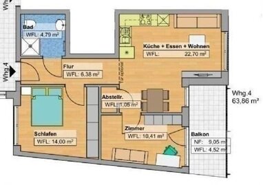 Apartment zum Kauf Provisionsfrei 253.554 € 3 Zimmer 63,9 m² 1. Geschoss Nürnberger Str. 16 Körle Körle 34327