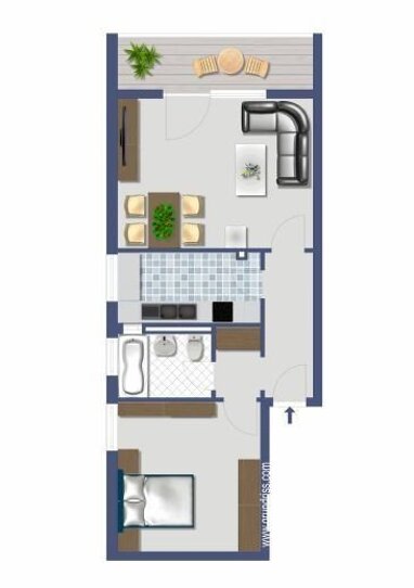 Wohnung zur Miete 690 € 2 Zimmer 55 m² 2. Geschoss Richard-Wagner-Str. 60 City Bayreuth 95444