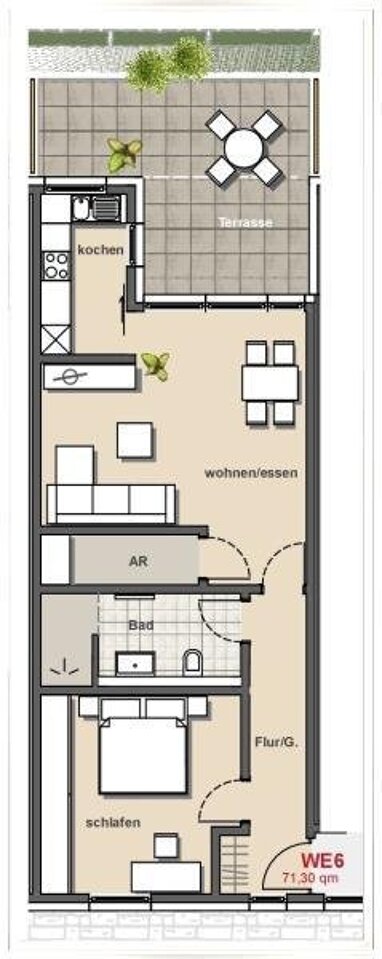 Wohnung zur Miete 850 € 2 Zimmer 71,3 m² Erdgeschoss Soest Soest 59494