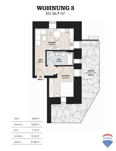 Wohnung zum Kauf 199.900 € 2 Zimmer 56,9 m² Mistelbach Mistelbach 95511