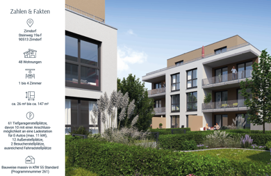 Wohnung zur Miete - Neubau 1.395 € 2 Zimmer 96 m² 2. Geschoss frei ab 01.08.2025 Steinweg 19c Zirndorf Zirndorf 90513