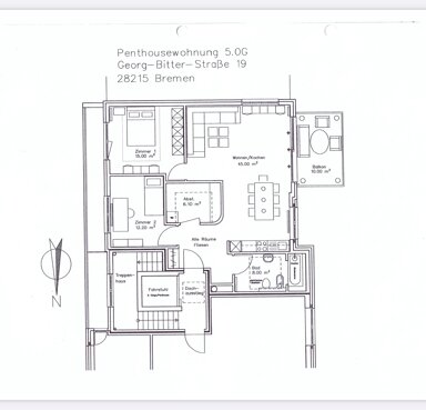 Penthouse zum Kauf provisionsfrei 380.000 € 3 Zimmer 84 m² 5. Geschoss Peterswerder Bremen 28205