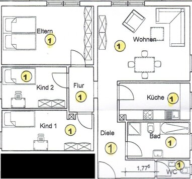 Wohnung zum Kauf Provisionsfrei 196.000 € 4 Zimmer 105 m² Erdgeschoss St. Wendel St. Wendel 66606