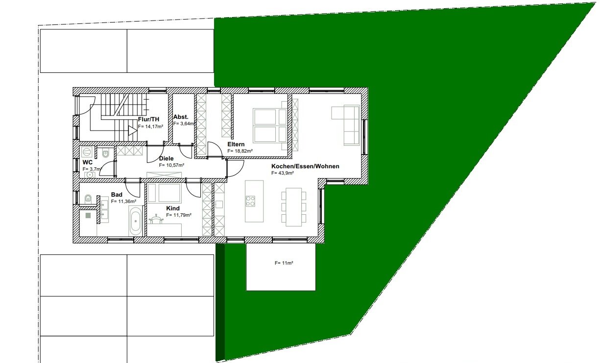Terrassenwohnung zum Kauf 435.264 € 3 Zimmer 109,3 m²<br/>Wohnfläche Erdgeschoss<br/>Geschoss Bogener Str. Parkstetten Parkstetten 94365