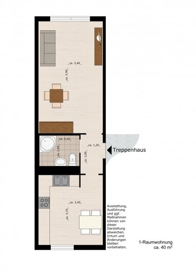 Wohnung zur Miete 285 € 1 Zimmer 41,6 m² 1. Geschoss frei ab 01.08.2024 Pappelgrund 25 Zoberberg 172 Dessau-Roßlau 06847