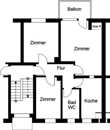 Wohnung zur Miete 660 € 3 Zimmer 66 m² 2. Geschoss frei ab 01.02.2025 Kuthstr. 102 Köln 51107