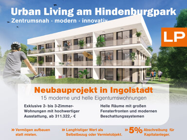 Wohnung zum Kauf 427.560 € 2 Zimmer 64,2 m² 1. Geschoss Schubertstr. 2 Nordbahnhof Ingolstadt 85057