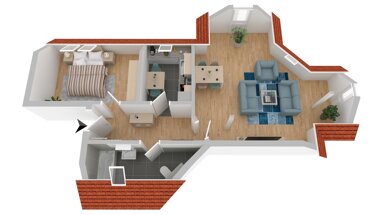 Wohnung zur Miete 450 € 2 Zimmer 61,8 m² 3. Geschoss Grundstr. 1 Radeberg Radeberg 01454