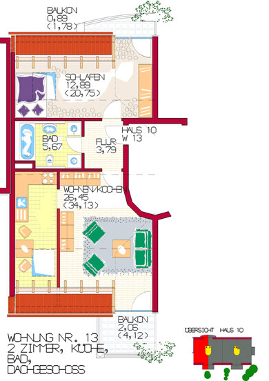 Wohnung zum Kauf provisionsfrei als Kapitalanlage geeignet 309.900 € 2 Zimmer 55,8 m² Pfarrer-Neumair-Str. 11 Wasserburg am Inn 83512