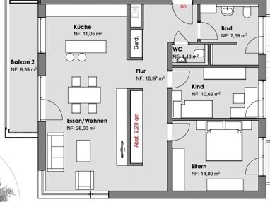 Wohnung zur Miete 900 € 3 Zimmer 95 m² 1. Geschoss Röhlingen Ellwangen (Jagst) 73479
