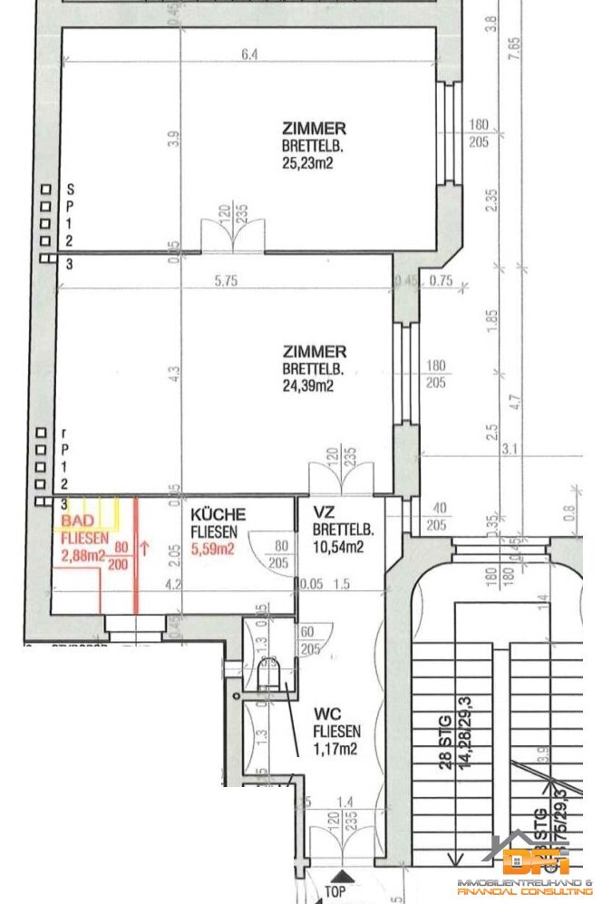 Wohnung zum Kauf 460.000 € 2 Zimmer 69,8 m²<br/>Wohnfläche 3.<br/>Geschoss Bandgasse Wien 1070