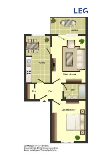 Wohnung zur Miete 390 € 2 Zimmer 54,4 m² 3. Geschoss Breslauer Straße 14 Weddinghofen Bergkamen 59192