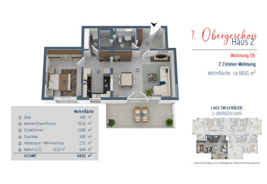 Wohnung zum Kauf Provisionsfrei 649.000 € 2 Zimmer 68,6 m² 1. Geschoss Bürgermeister-Krug-Weg 1 + 3 Olching Olching 82140