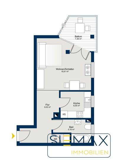 Wohnung zum Kauf 420.000 € 1 Zimmer 44 m² 1. Geschoss Gartenstadt Trudering München / Trudering 81825