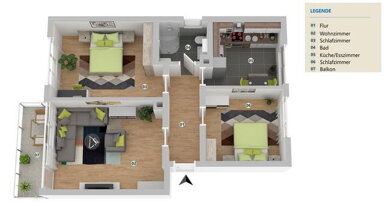 Wohnung zur Miete 750 € 3 Zimmer 70 m² EG frei ab 01.05.2025 Froschhausen Seligenstadt 63500