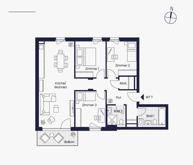 Wohnung zur Miete 1.650 € 4 Zimmer 92,9 m² 2. Geschoss Dallgower Straße 6a Seegefeld Falkensee 14612