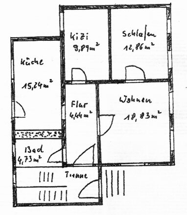 Wohnung zur Miete 395 € 3 Zimmer 66 m² 1. Geschoss Erfurter Str. 65 Schaala Rudolstadt 07407