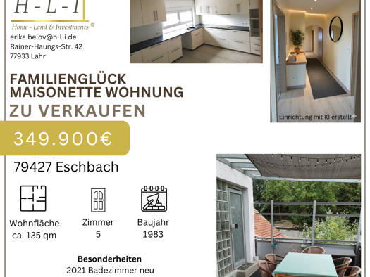 Maisonette zum Kauf 349.900 € 5 Zimmer 135 m² frei ab sofort Eschbach 79427