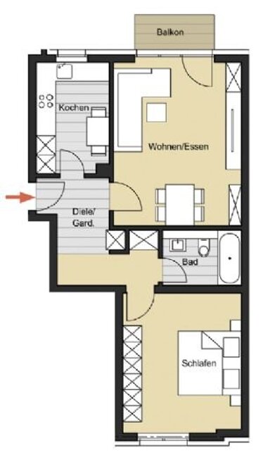 Wohnung zum Kauf provisionsfrei 399.000 € 2 Zimmer 58,7 m² 3. Geschoss Pantaleonswall 33 Altstadt - Süd Köln 50676