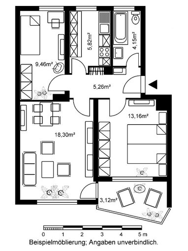 Wohnung zur Miete 580 € 2,5 Zimmer 59,3 m² 1. Geschoss Eifelstraße 17 Jügesheim Rodgau 63110