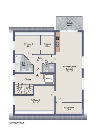 Penthouse zum Kauf 399.900 € 4 Zimmer 98 m² Keuchingen Mettlach 66693