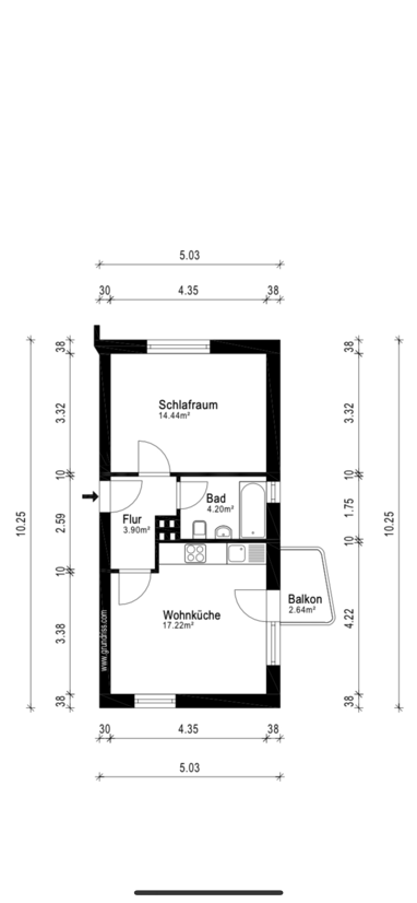 Wohnung zur Miete 900 € 42,6 m² 3. Geschoss Herkulesstraße 35 Neuehrenfeld Köln 50823