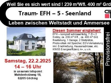 Einfamilienhaus zum Kauf provisionsfrei 1.711.111 € 9 Zimmer 239 m² 400 m² Grundstück Neugilching Gilching 82205