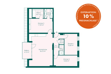 Wohnung zum Kauf Provisionsfrei 317.376 € 4 Zimmer 110,2 m² 4. Geschoss Guntherstraße 4 Lichtenberg Berlin 10365