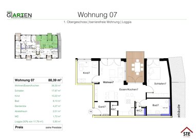 Wohnung zum Kauf Provisionsfrei 510.000 € 3 Zimmer 88,4 m² Gertraudenstraße 12 Domberg Bamberg 96050