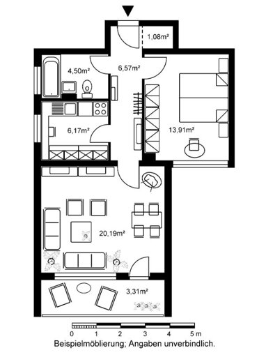 Wohnung zur Miete 525 € 2 Zimmer 55,7 m² 3. Geschoss Ernst-Reuter-Straße 1 Großauheim Hanau 63457