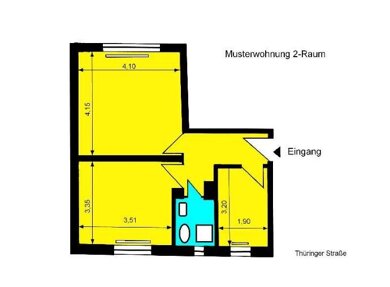 Wohnung zur Miete 273 € 2 Zimmer 42 m² Thüringer Straße 5 Forst-Stadt Forst (Lausitz) 03149