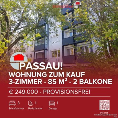 Wohnung zum Kauf 249.000 € 3 Zimmer 85 m² 2. Geschoss Haidenhof Süd Passau 94036