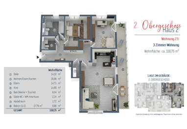 Wohnung zum Kauf Provisionsfrei 919.000 € 3 Zimmer 100,8 m² 2. Geschoss Bürgermeister-Krug-Weg 1 + 3 Olching Olching 82140