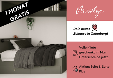 Wohnung zur Miete 835 € 1 Zimmer 36,6 m² 2. Geschoss Abraham 12 Zentrum Oldenburg (Oldenburg) 26122