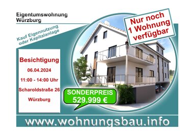 Wohnung zum Kauf Provisionsfrei 529.999 € 2 Zimmer 64,2 m² 2. Geschoss Grombühl Würzburg 97070