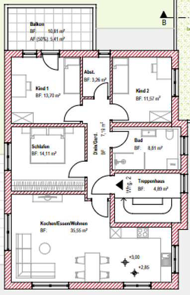Wohnung zur Miete 1.020 € 4,5 Zimmer 100 m² 1. Geschoss Meißenheim Meißenheim 77974