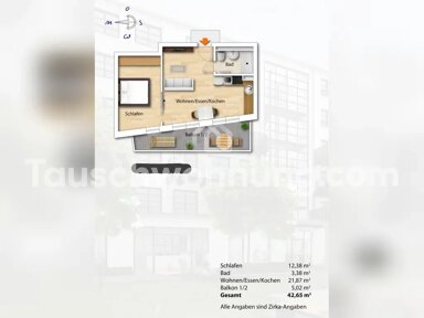 Wohnung zur Miete Tauschwohnung 1.300 € 2 Zimmer 47 m² 3. Geschoss Thalkirchen München 81379