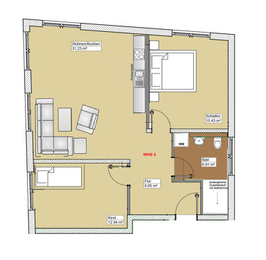 Wohnung zur Miete 1.010 € 3 Zimmer 75 m² 1. Geschoss frei ab sofort Gründauer Str. 21a Lieblos Gründau 63584