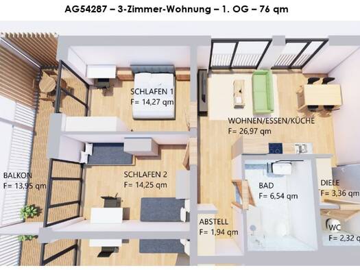 Wohnung zur Miete Wohnen auf Zeit 1.680 € 3 Zimmer 76 m² frei ab 27.10.2025 Kaufbeuren 87600