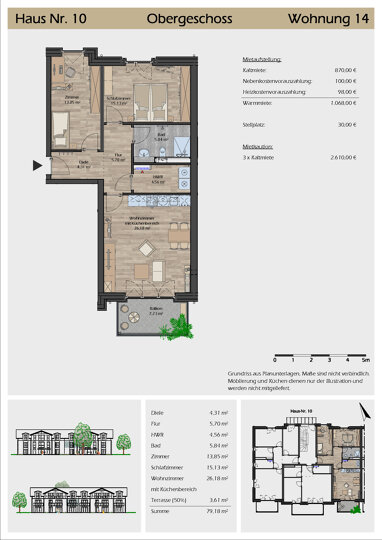 Wohnung zur Miete 870 € 3 Zimmer 79,2 m² Hahnenkamp 10 Hohn 24806