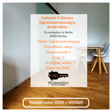 Wohnung zum Kauf 339.000 € 2 Zimmer 48 m² 2. Geschoss Pflugstrasse 5 Mitte Berlin 10115