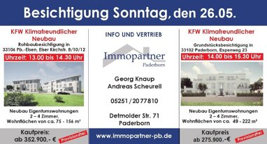 Wohnung zum Kauf Provisionsfrei 275.900 € 2 Zimmer 49,1 m² Erdgeschoss Espenweg 23 Paderborn - Kernstadt Paderborn 33102