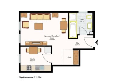 Wohnung zum Kauf 159.000 € 1 Zimmer 36 m² frei ab sofort Kriegshaber Augsburg 86156