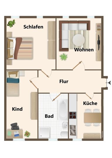 Wohnung zur Miete 420 € 3 Zimmer 76 m² 2. Geschoss Humboldtstraße 56 Bahnhofsvorstadt Freiberg 09599