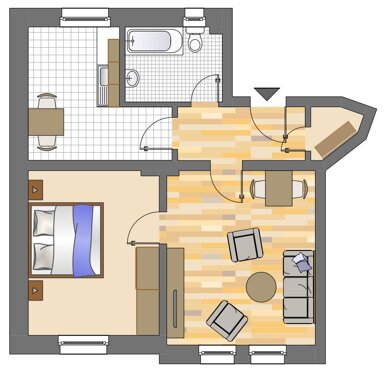 Wohnung zur Miete 449 € 2,5 Zimmer 55 m² 1. Geschoss frei ab 16.11.2024 Uranusstraße 31 Bövinghausen Dortmund 44388