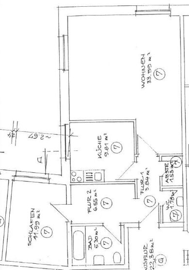 Wohnung zur Miete 521 € 2 Zimmer 74,4 m² 1. Geschoss frei ab sofort Wulfers Hoff 4 Dörverden Dörverden 27313