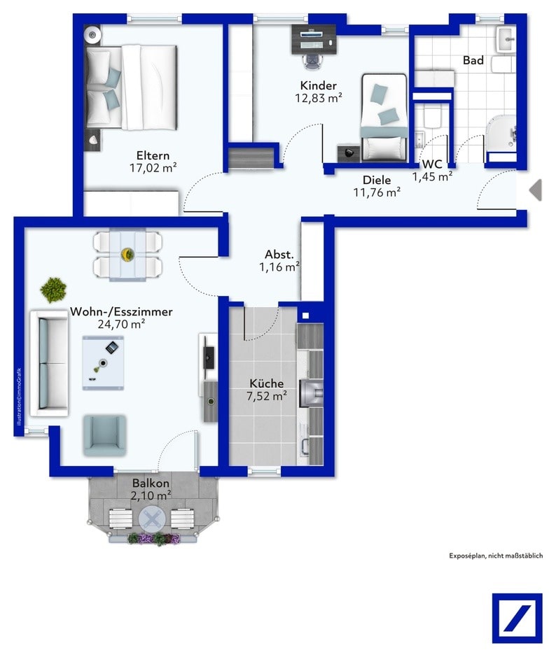 Wohnung zum Kauf 285.000 € 3 Zimmer 86,5 m²<br/>Wohnfläche Alt-Heiligkreuz 1 Trier 54295